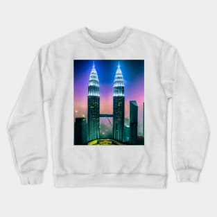 Malaysia, Petronas Twin Towers,city Crewneck Sweatshirt